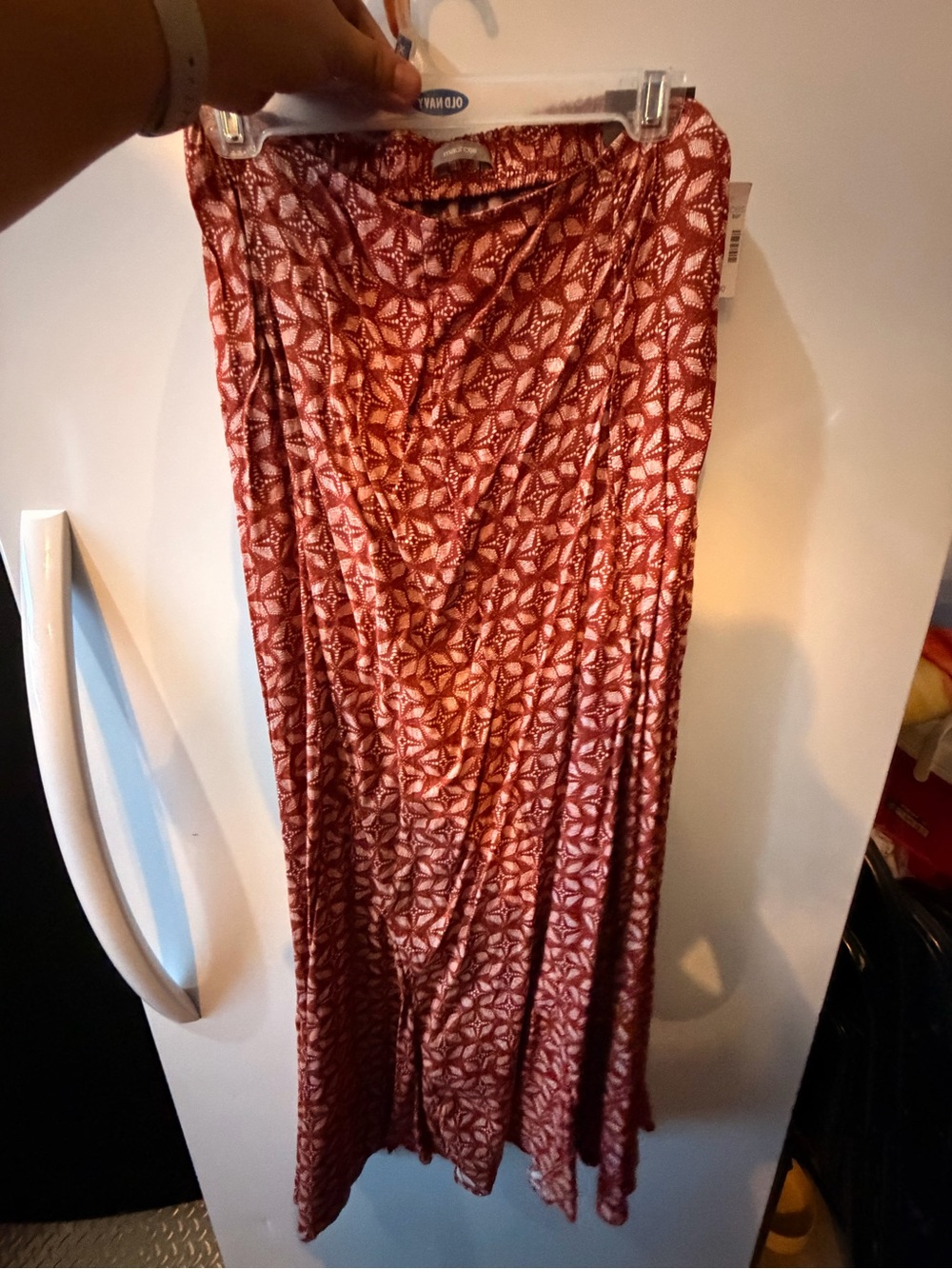 Maurices Rust Patterned Maxi Skirt